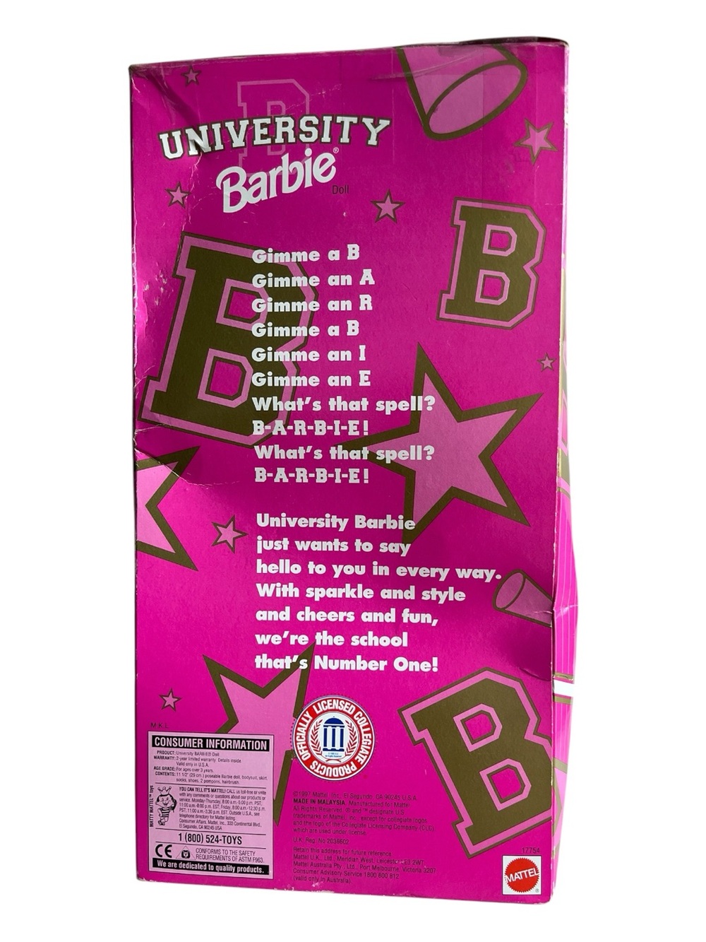 Vintage 1997 University Barbie – University of Virginia Cheerleader - Picture 3 of 4